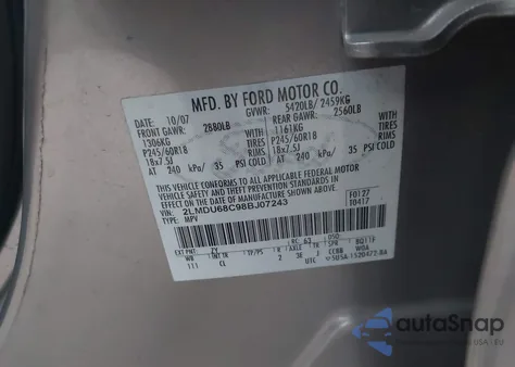 2008 Lincoln Mkx from USA, damaged, VIN 2LMDU68C98BJ07243